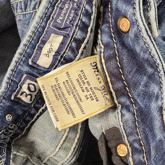 MISS ME JEANS WOMENS, GIRLS 30x27 BOOTCUT DISTRESSED FADED PRE-OWNED - Picture 5 of 7
